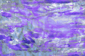 abstract textural background with gray, violet and blue paint lines with white divorces