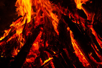 Fototapeta na wymiar background - flame and burning coals