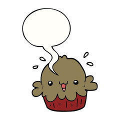 cute cartoon pie and speech bubble