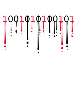 tropfen blut graffiti farbe 10010101 Zahlen muster hacker computer programmieren nerd sprache internet geek online logo design cool technik reihen viele