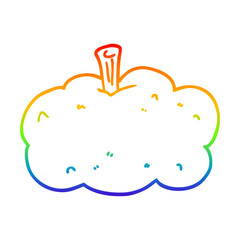 rainbow gradient line drawing cartoon pumpkin