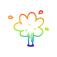 rainbow gradient line drawing cartoon squirting water
