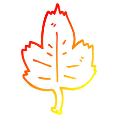 warm gradient line drawing cartoon leaf