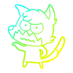 cold gradient line drawing cartoon annoyed fox