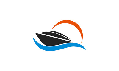 yacht cruise vector logo