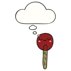 cartoon lollipop and thought bubble