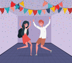 young couple dancing in the room