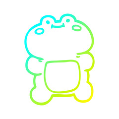 cold gradient line drawing funny cartoon frog