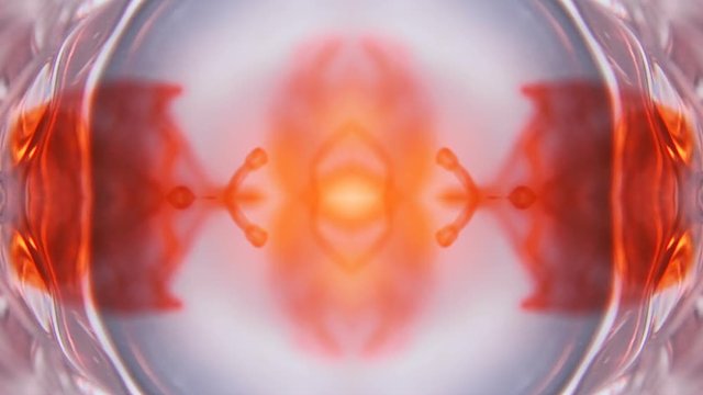 Blood Pattern Spreading Out In The Water With Kaleidoscope Effect