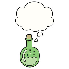 cartoon potion and thought bubble