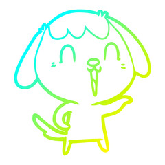 cold gradient line drawing cartoon dog