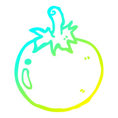 cold gradient line drawing cartoon tomato