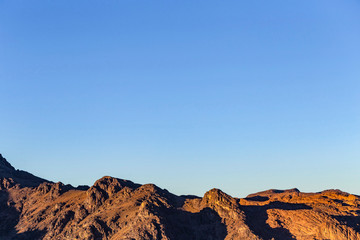 Fototapeta premium Egypt. Mount Sinai in the morning at sunrise. (Mount Horeb, Gabal Musa, Moses Mount). Pilgrimage place and famous touristic destination.