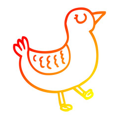 warm gradient line drawing cartoon bird