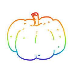 rainbow gradient line drawing cartoon pumpkin