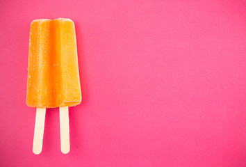 Popsicle on a Bright Pink Background