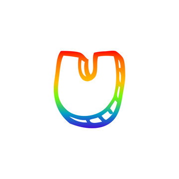 recommend clip art: rainbow gradient line drawing cartoon letter u