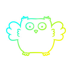 cold gradient line drawing cute cartoon owl