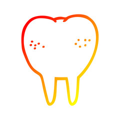 warm gradient line drawing cartoon tooth