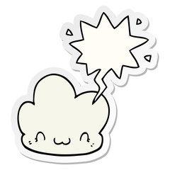 cartoon cloud and speech bubble sticker