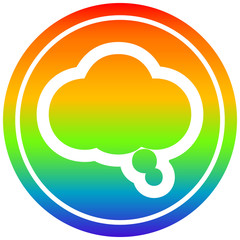 thought bubble circular in rainbow spectrum