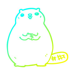 cold gradient line drawing cartoon beaver