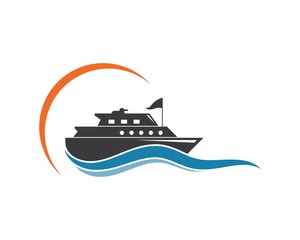 cruise ship Logo Template vector icon illustration