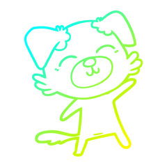 cold gradient line drawing cartoon dog