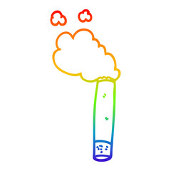 rainbow gradient line drawing cartoon cigarette