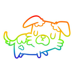 rainbow gradient line drawing little dog