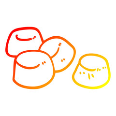 warm gradient line drawing cartoon tasty marshmallows
