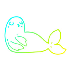 cold gradient line drawing cartoon seal