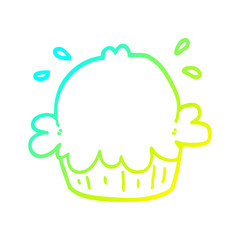cold gradient line drawing cute cartoon pie