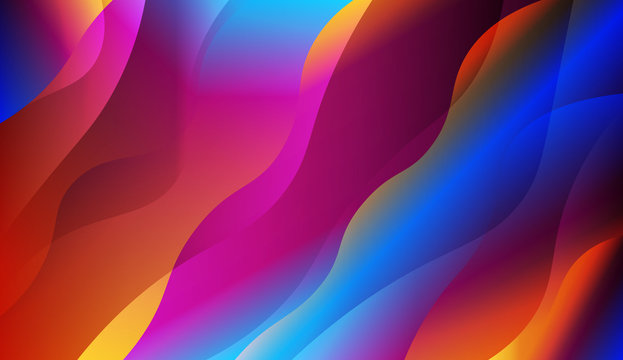 Curve Line Layer Background. For Creative Templates, Cards, Color Covers Set. Vector Illustration with Color Gradient.