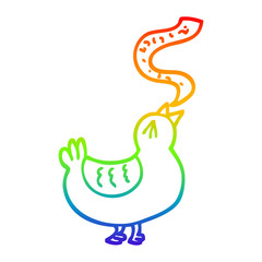 rainbow gradient line drawing cartoon song bird