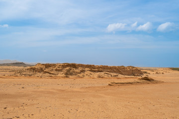 Fototapeta na wymiar Beautiful views, Desert Sand Mountain Scenery, sand dunes