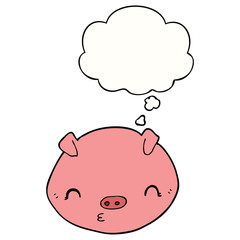 cartoon pig and thought bubble