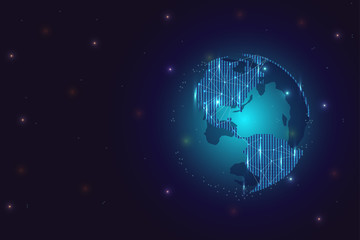 Conceptual image of online network technology business, globalization. 