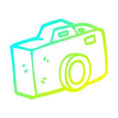 cold gradient line drawing cartoon camera