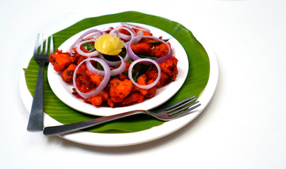 South indian Snack cauliflower 65 cauliflower Fry with onions