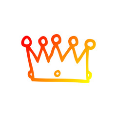 warm gradient line drawing cartoon crown