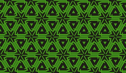 Modern elegant background Triangles, lines.. For your design. Vector seamless pattern in geometric style. Dark Green color.