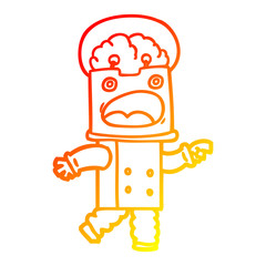 Obraz premium warm gradient line drawing cartoon robot