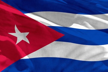 Waving Cuba flag for using as texture or background, the flag is fluttering on the wind