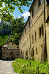 Fototapeta na wymiar Salzburg abbey wall and castle