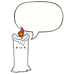 cartoon candle and speech bubble