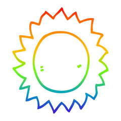 rainbow gradient line drawing cartoon sun
