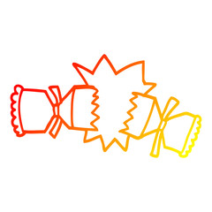 Obraz premium warm gradient line drawing cartoon cracking cracker