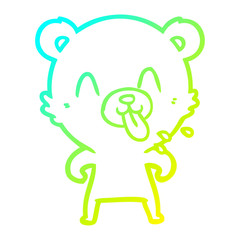 cold gradient line drawing rude cartoon bear
