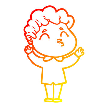 recommend clip art: warm gradient line drawing cartoon man shrugging